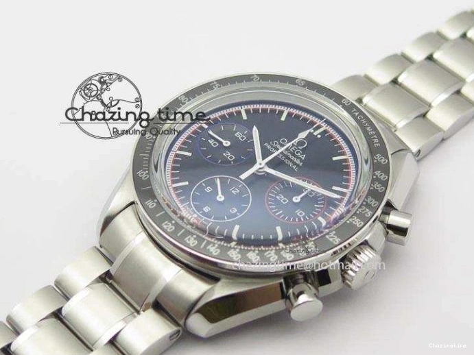 0510 Speedmaster MoonWatch  Apollo 16 Black Dial On SS Bracelet Supportive 8231